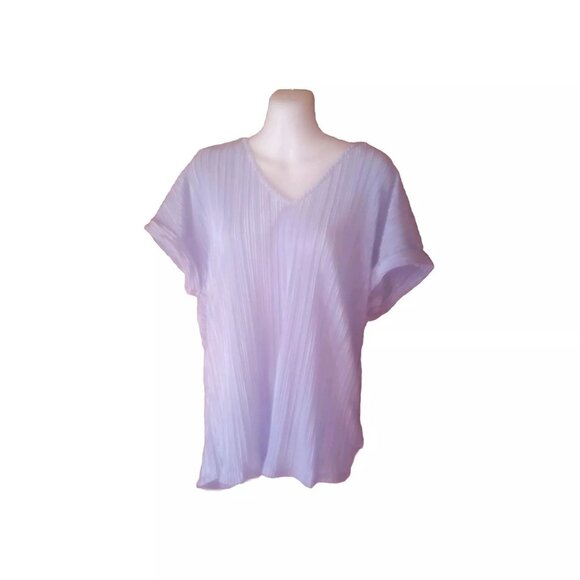 Andree Women's Blue Shirt Sleeve Pullover Top Size M NWT - Picture 2 of 5